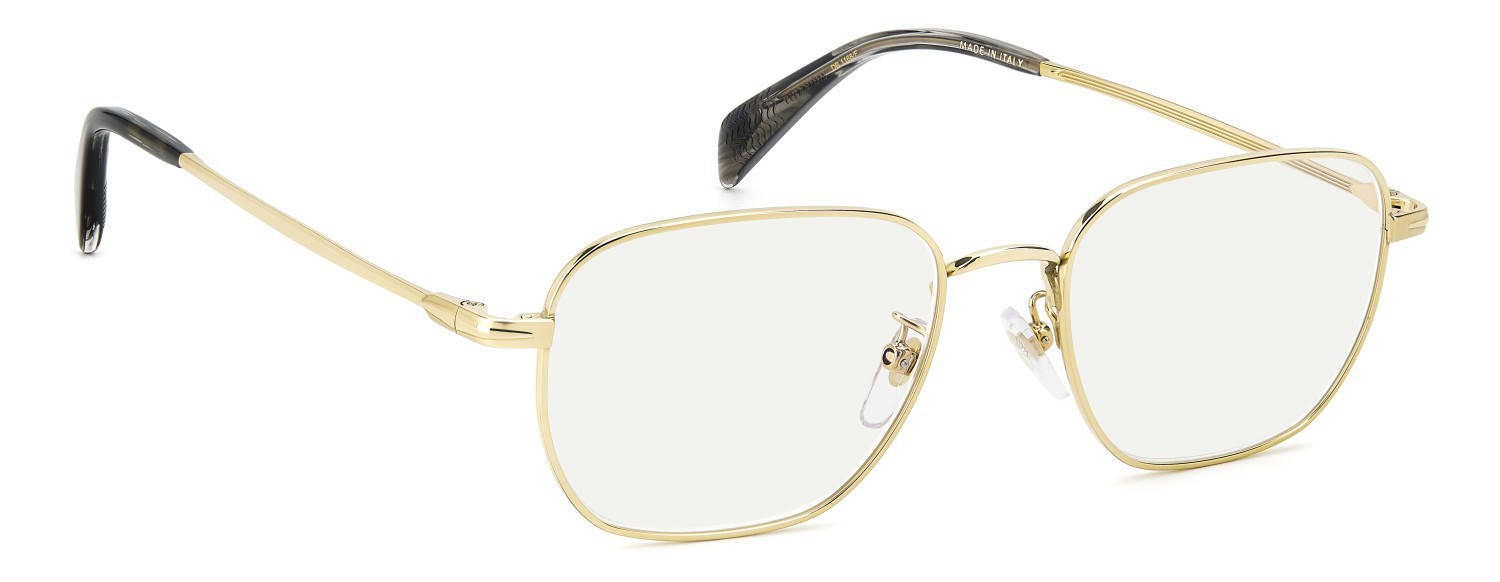Eyeglasses David Beckham Db 1168/F 108652 J5G color gold shape rectangle lenses blue mirror