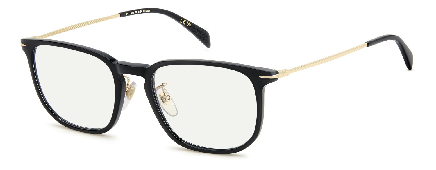 Brillen David Beckham Db 1169/G 108654 2M2 farbe black gold form rechteckig gläser blue mirror