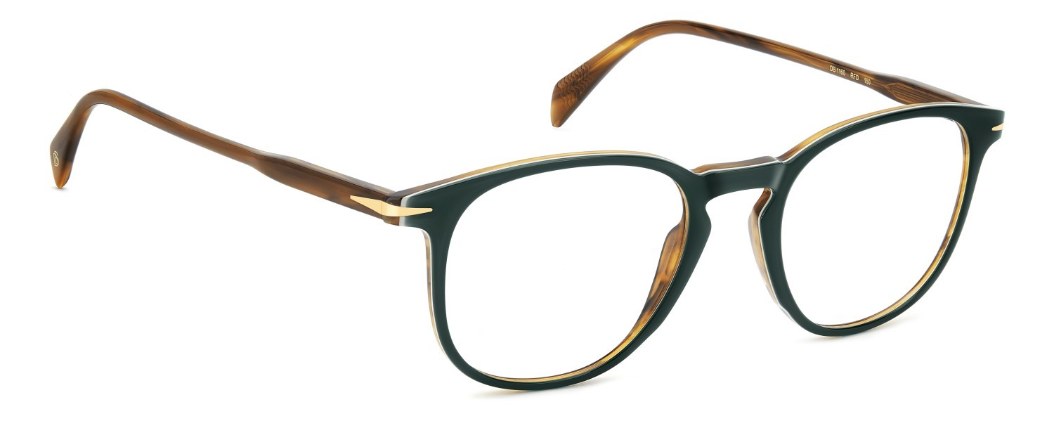 Eyeglasses David Beckham Db 1160 108664 RFD color green stripped brown shape rectangle 