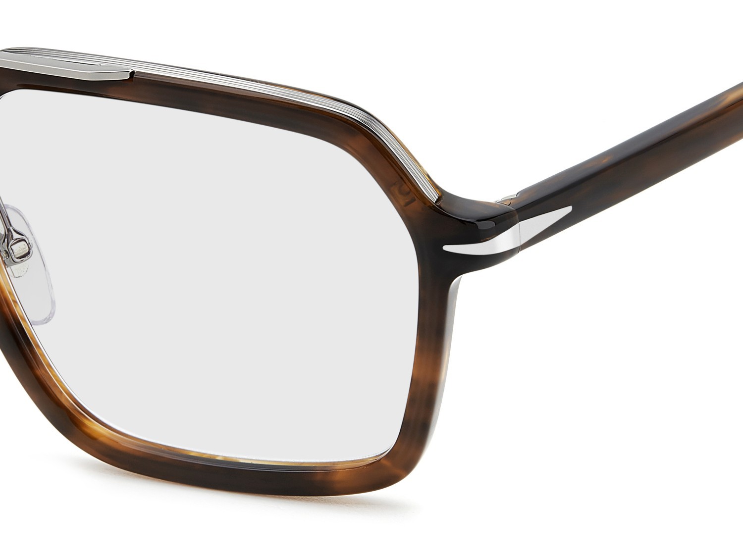 Brillen David Beckham Db 7128 108668 6C5 farbe brown horn ruthenium form rechteckig gläser blue mirror