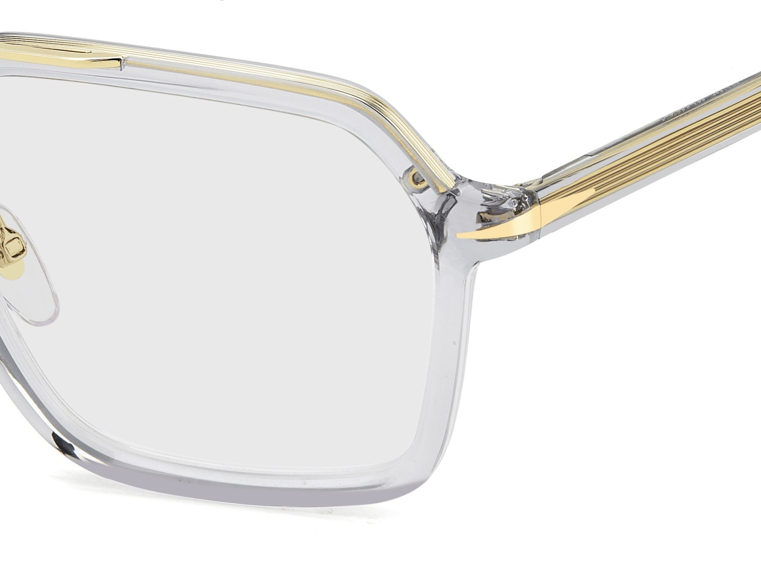 Eyeglasses David Beckham Db 7128 108668 FT3 color grey gold shape rectangle lenses blue mirror