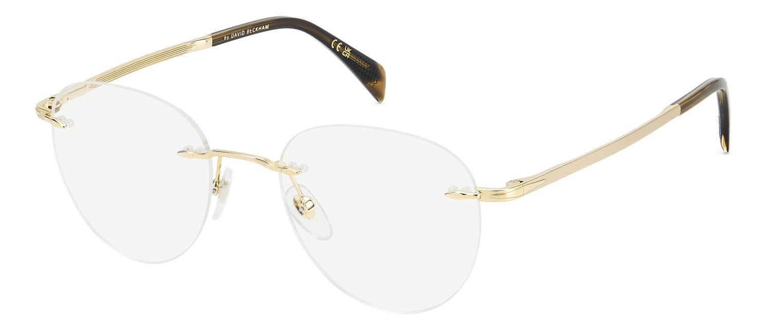 Occhiali da vista David Beckham Db 1166 108671 J5G colore gold forma pantos lenti blue mirror