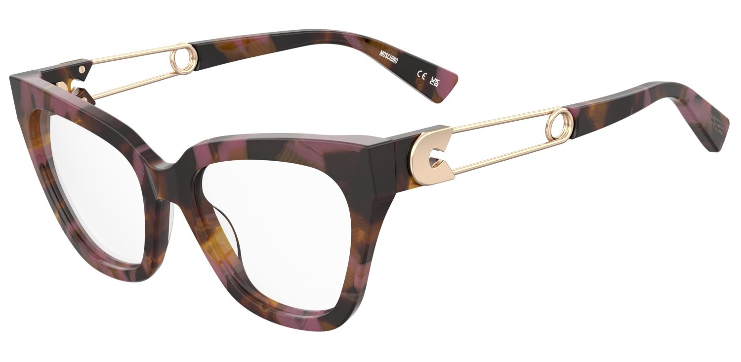 Occhiali da vista Moschino Mos638 108718 MFX colore havana plum forma rettangolare 
