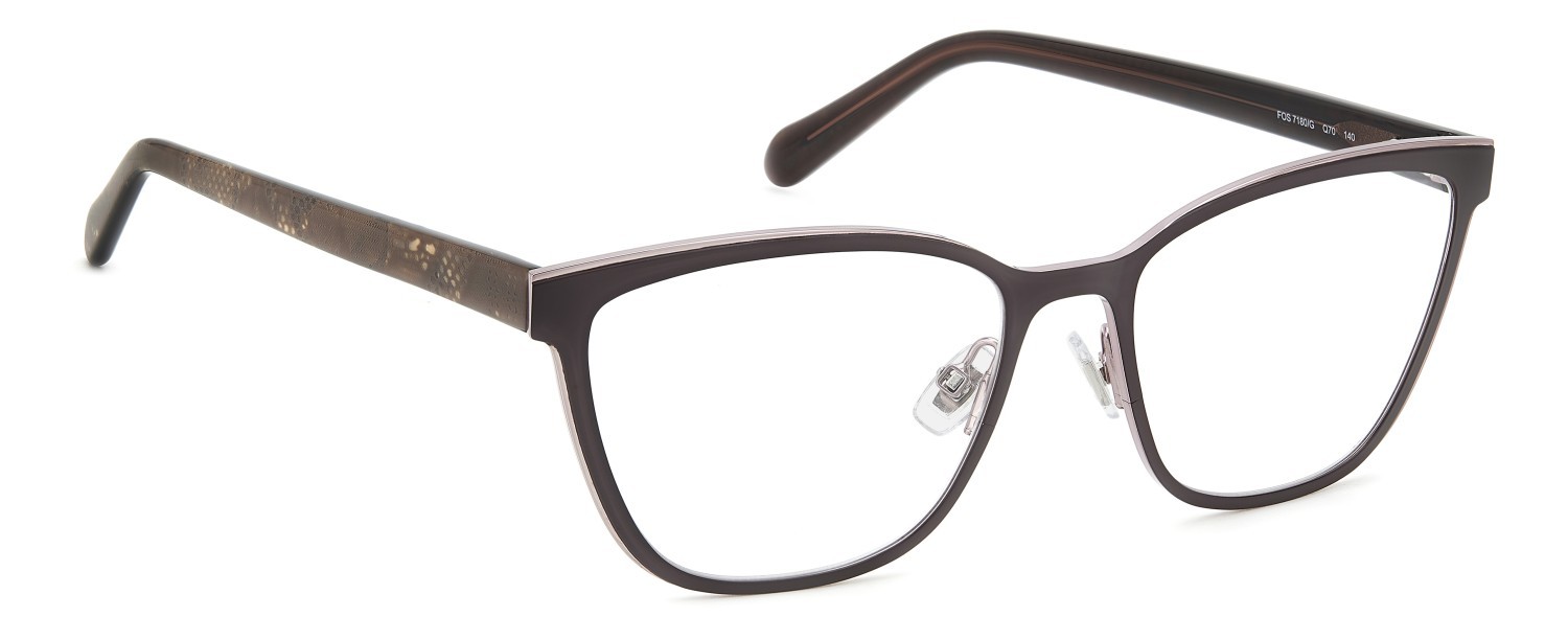 Eyeglasses Fossil Fos 7180/G 108791 Q7O color mauve grey shape cat eye 