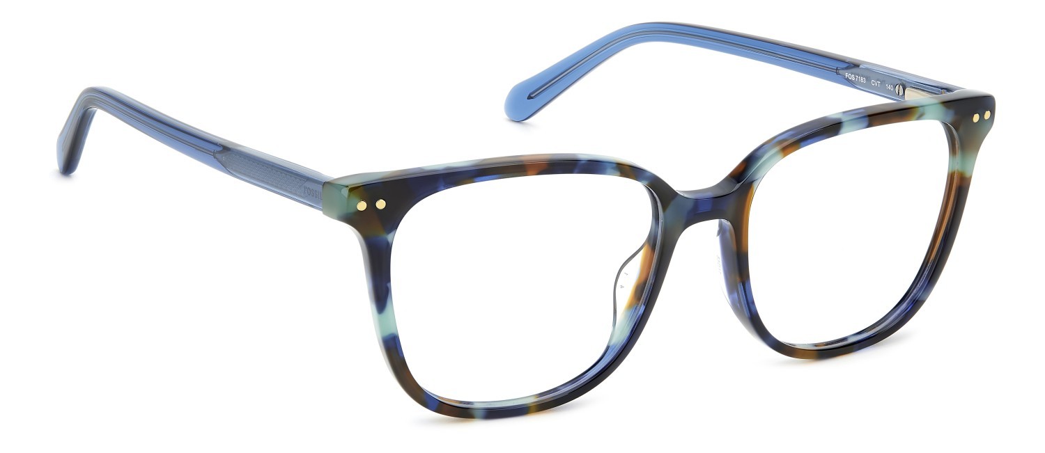 Occhiali da vista Fossil Fos 7183 108793 CVT colore teal havana forma quadrato 