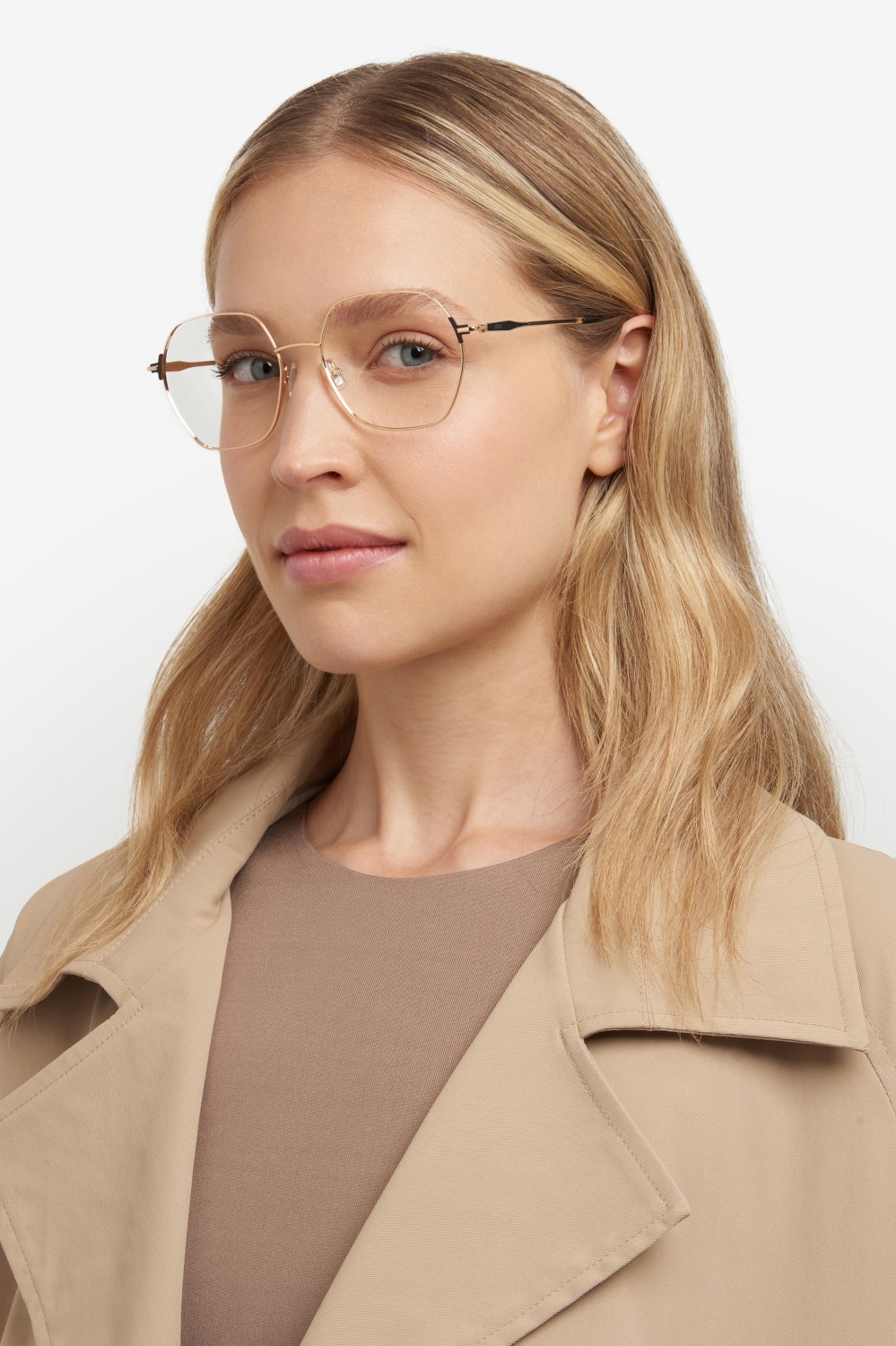 Eyeglasses Hugo Boss 1711 108818 RHL color gold black_ shape rectangle 