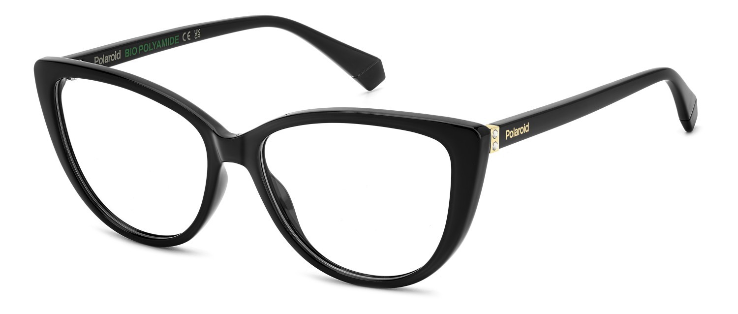 Eyeglasses Polaroid Pld D543 108827 807 color black shape cat eye 
