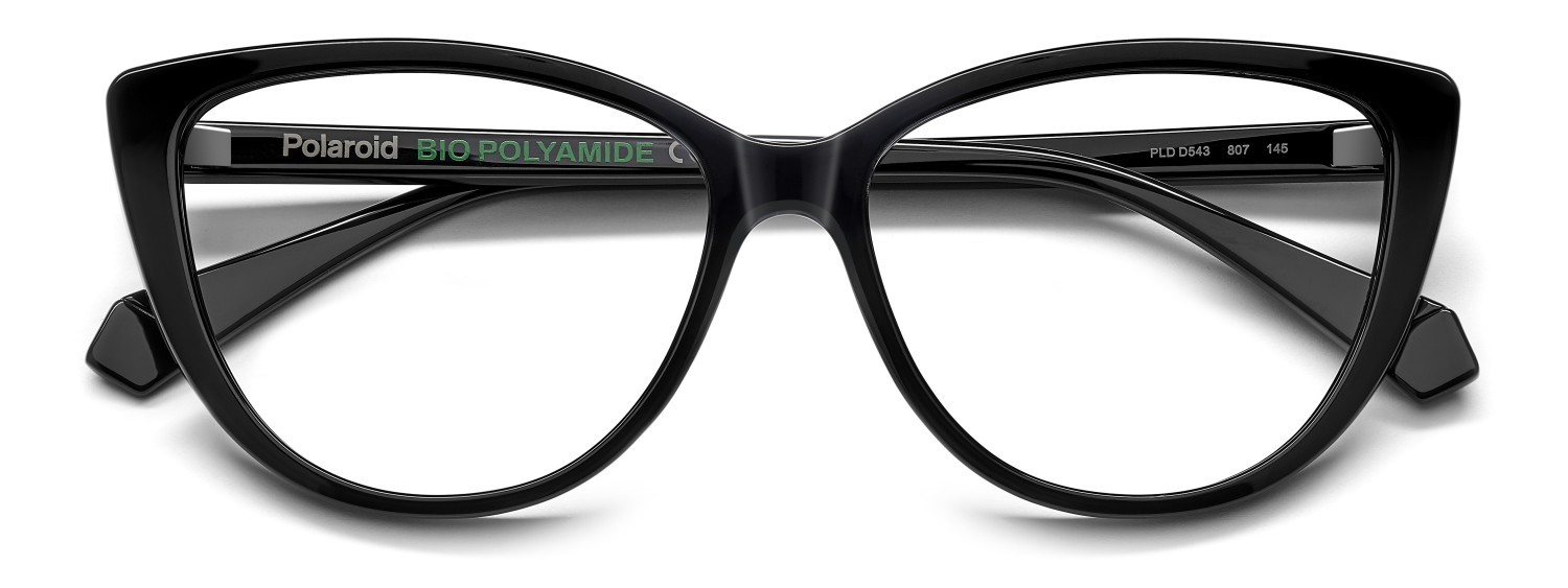 Eyeglasses Polaroid Pld D543 108827 807 color black shape cat eye 