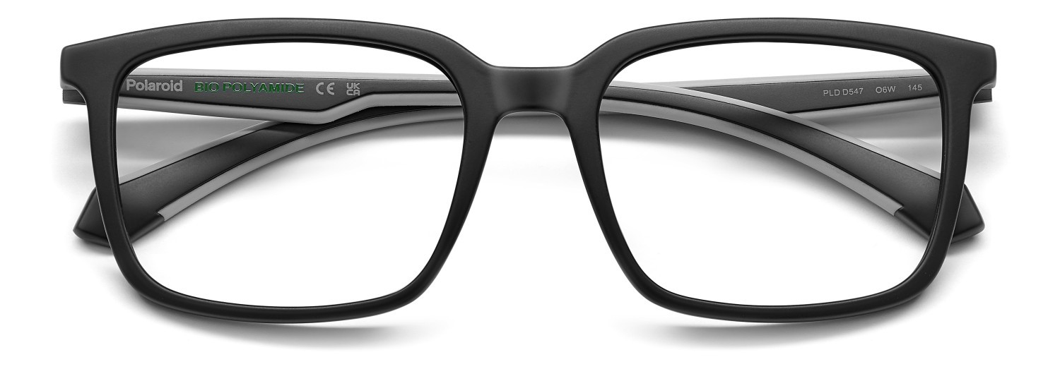 Eyeglasses Polaroid Pld D547 108834 O6W color matte black grey shape rectangle 