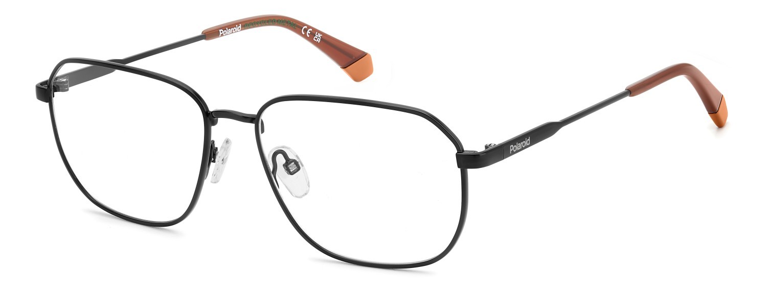 Eyeglasses Polaroid Pld D538 108842 003 color matte black shape rectangle 