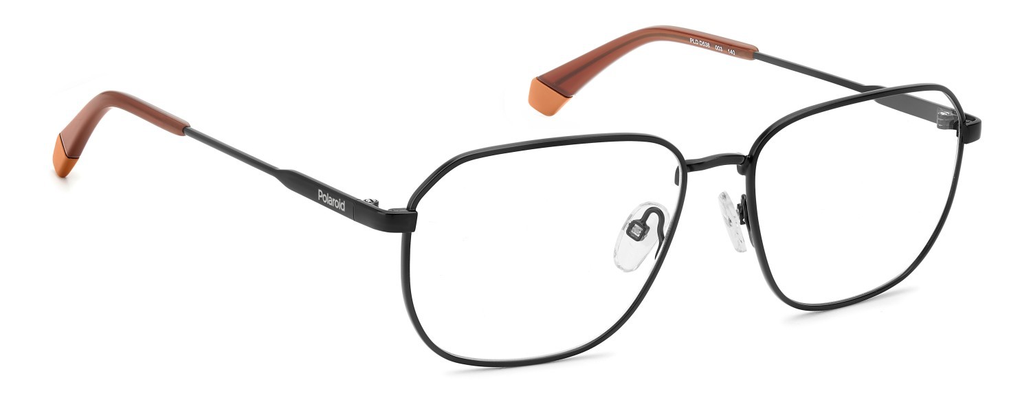 Eyeglasses Polaroid Pld D538 108842 003 color matte black shape rectangle 