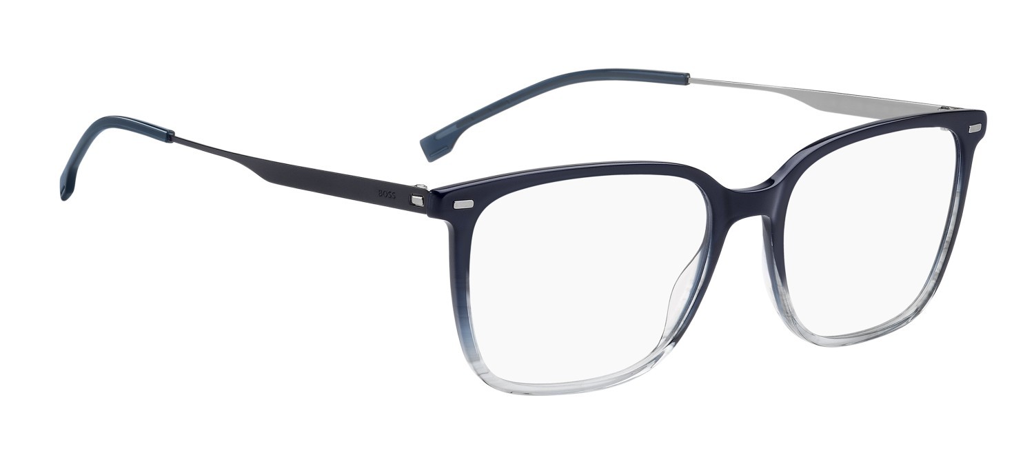 Eyeglasses Hugo Boss 1696 108852 3HH color striped blue grey shape rectangle lenses transparent