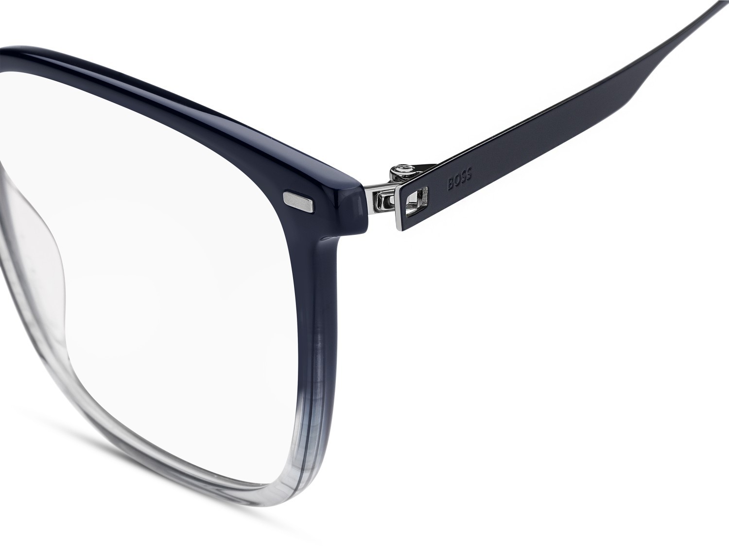 Eyeglasses Hugo Boss 1696 108852 3HH color striped blue grey shape rectangle lenses transparent