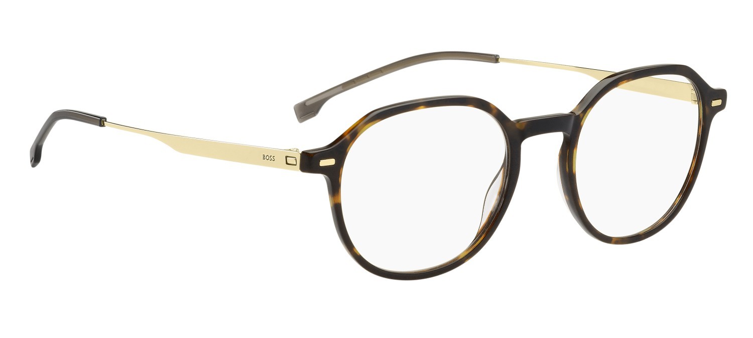 Occhiali da vista Hugo Boss 1697 108854 2IK colore havana gold forma rotondo lenti transparent