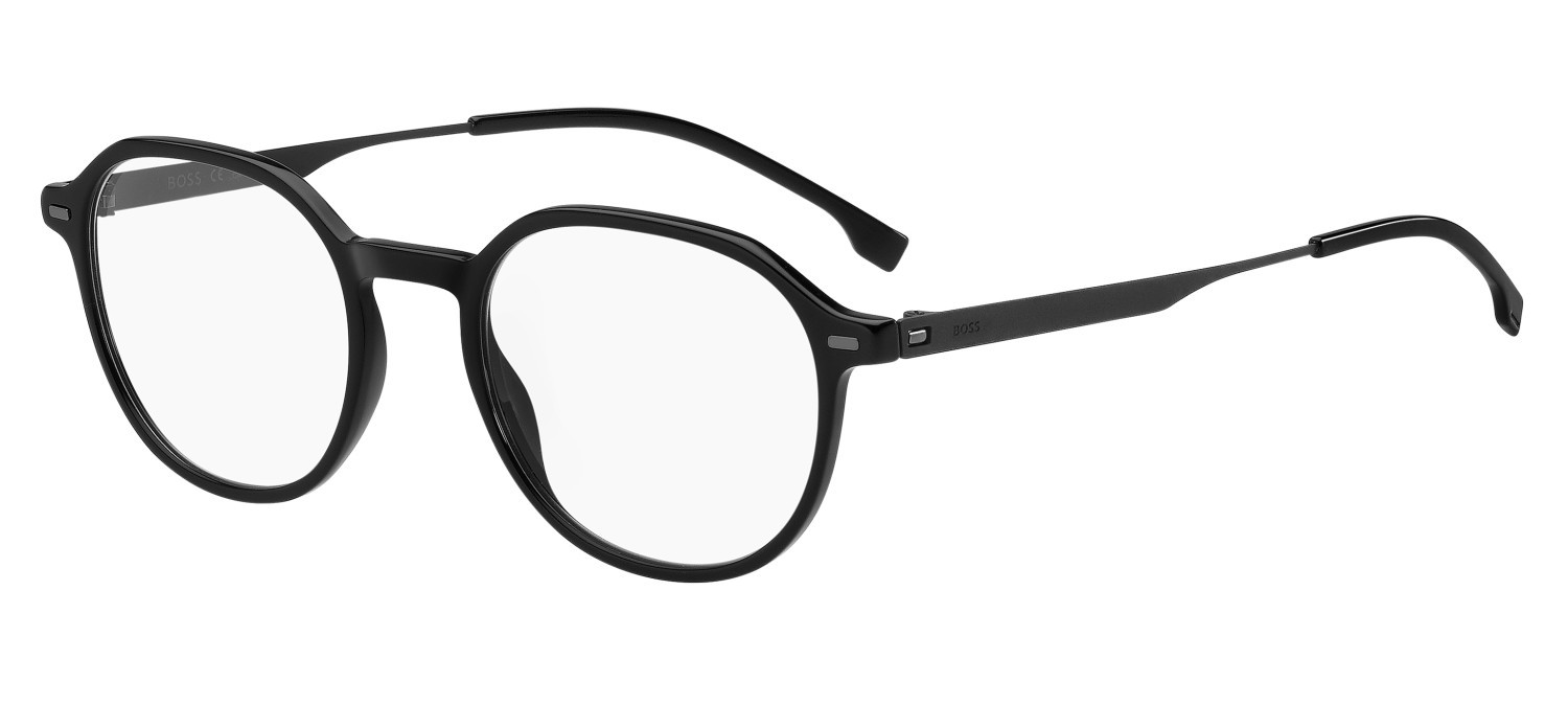 Eyeglasses Hugo Boss 1697 108854 807 color black shape round lenses transparent