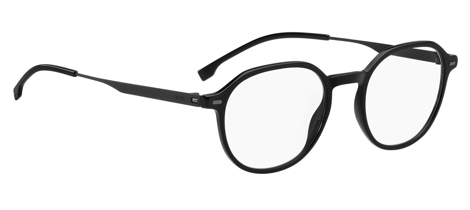 Eyeglasses Hugo Boss 1697 108854 807 color black shape round lenses transparent