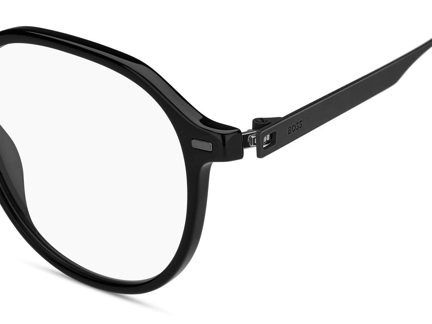 Eyeglasses Hugo Boss 1697 108854 807 color black shape round lenses transparent