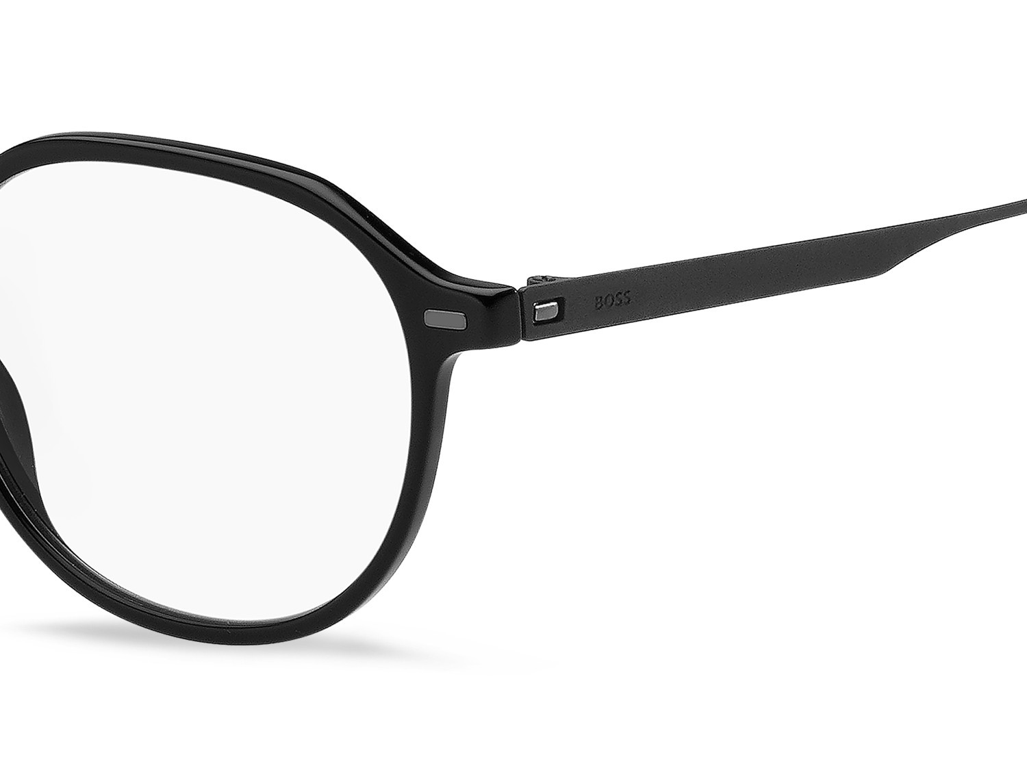 Eyeglasses Hugo Boss 1697 108854 807 color black shape round lenses transparent