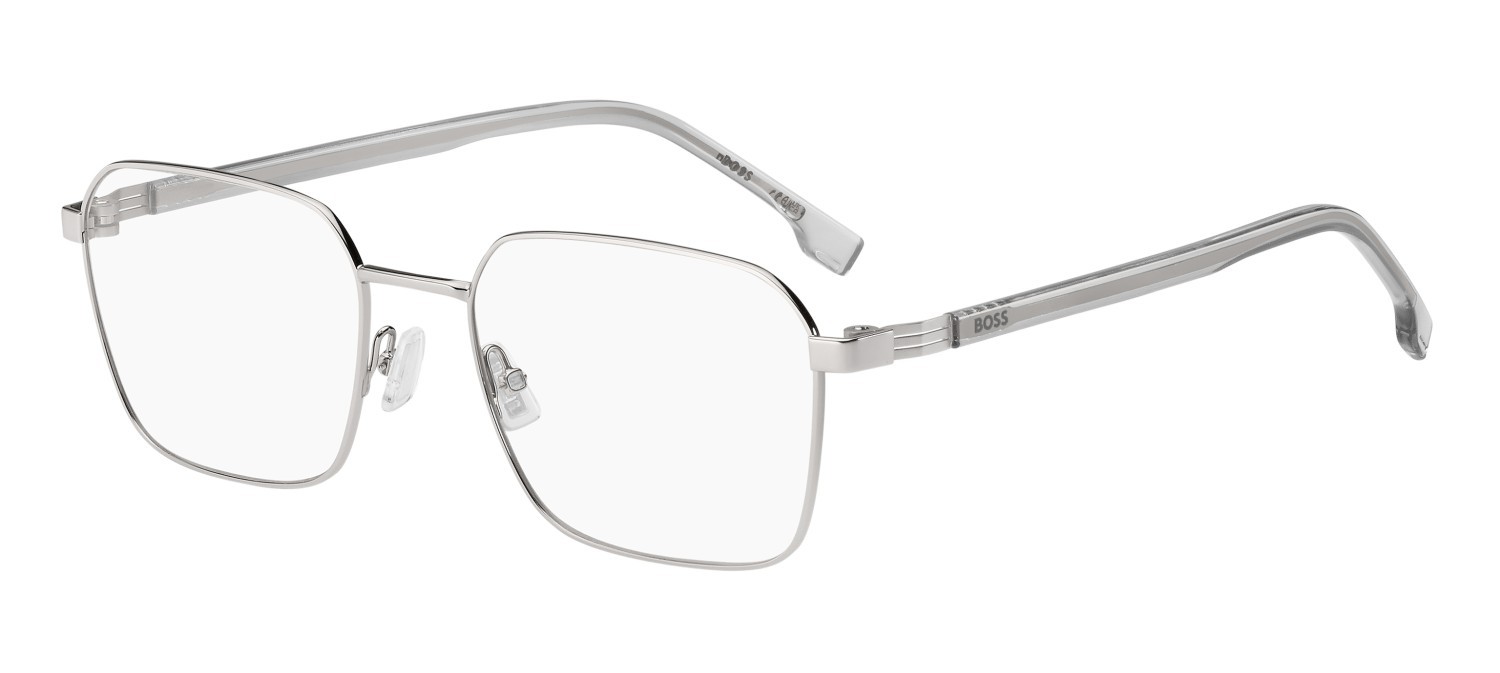 Eyeglasses Hugo Boss 1702 108857 0IH color palladium grey shape rectangle lenses transparent
