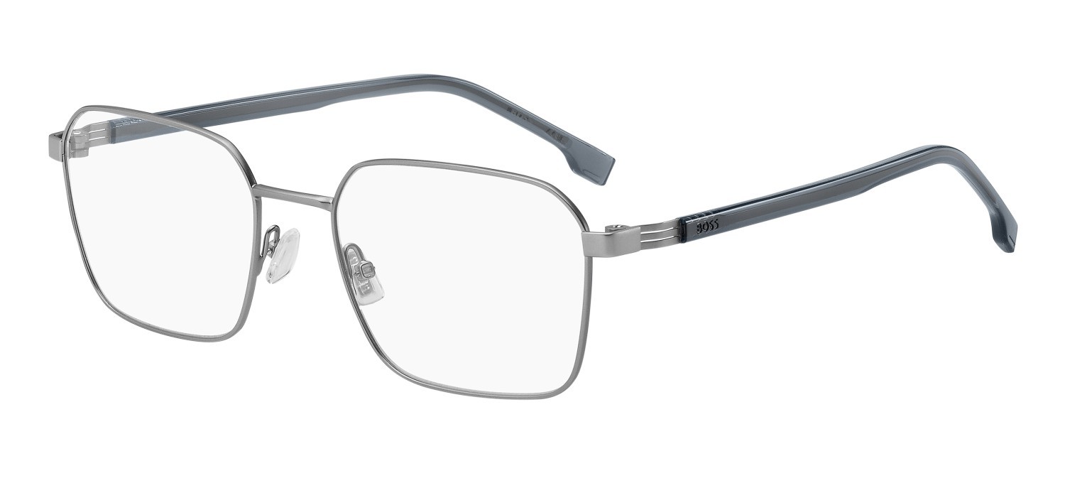 Eyeglasses Hugo Boss 1702 108857 9T9 color matte ruthenium blue shape rectangle lenses transparent