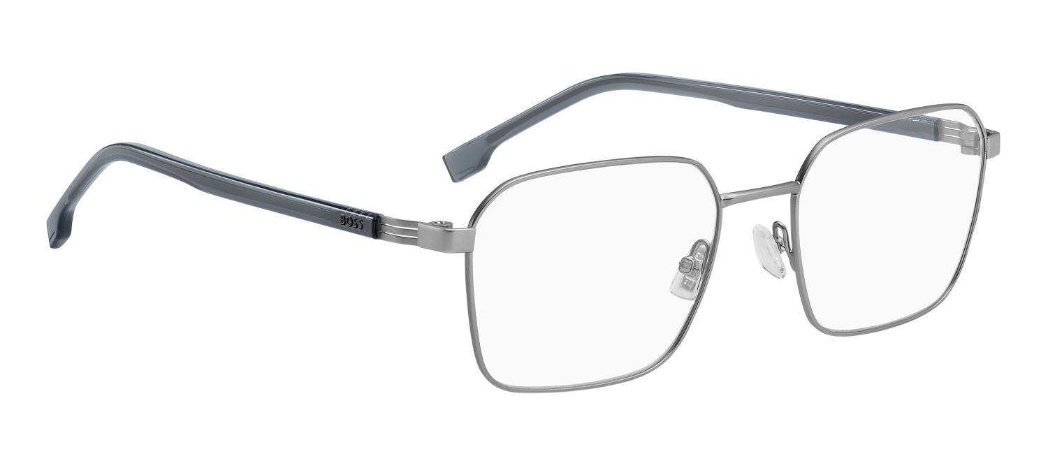Eyeglasses Hugo Boss 1702 108857 9T9 color matte ruthenium blue shape rectangle lenses transparent