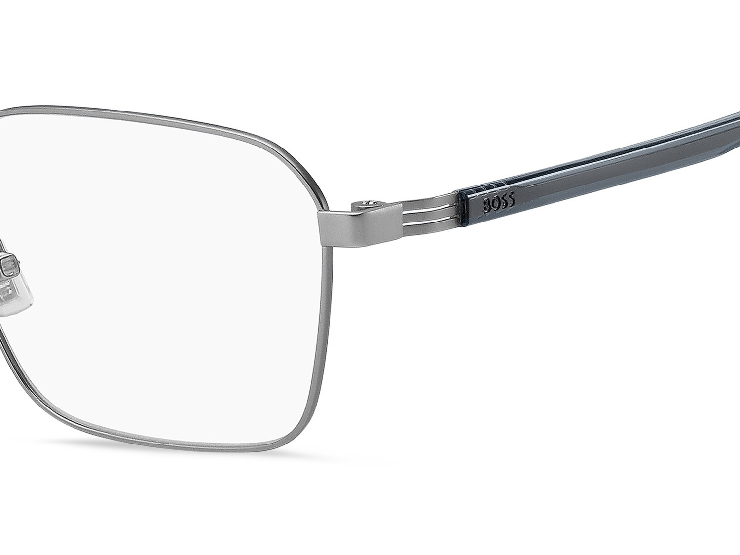Eyeglasses Hugo Boss 1702 108857 9T9 color matte ruthenium blue shape rectangle lenses transparent