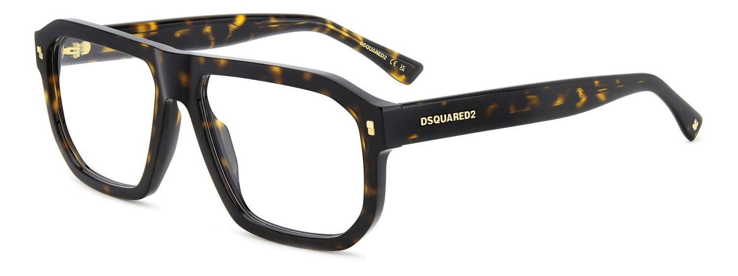 Occhiali da vista Dsquared2 D2 0146 108862 086 colore havana forma rettangolare 
