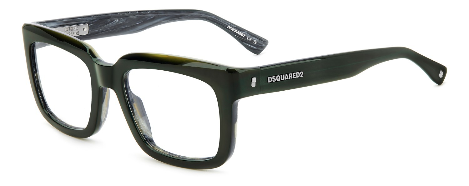 Occhiali da vista Dsquared2 D2 0144 108863 6AK colore green horn forma rettangolare 