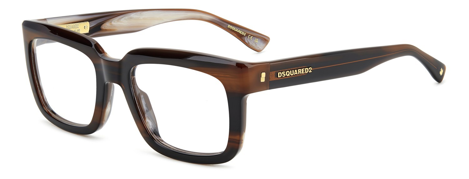 Occhiali da vista Dsquared2 D2 0144 108863 EX4 colore brown horn forma rettangolare 