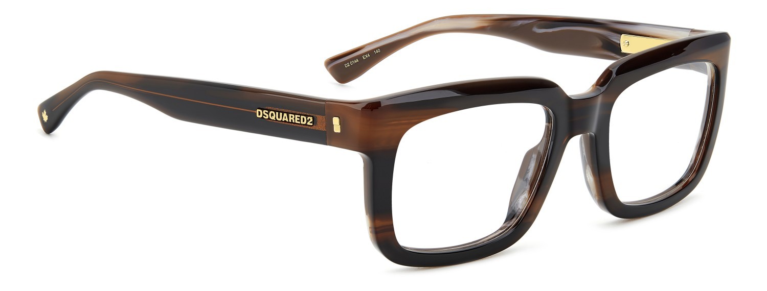 Occhiali da vista Dsquared2 D2 0144 108863 EX4 colore brown horn forma rettangolare 