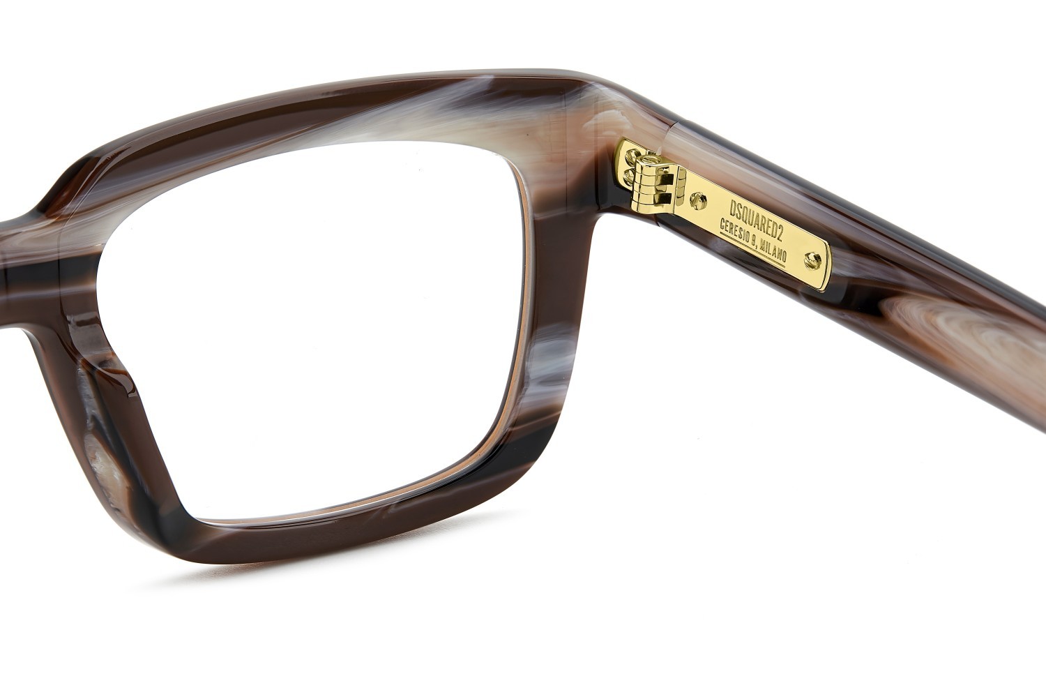 Occhiali da vista Dsquared2 D2 0144 108863 EX4 colore brown horn forma rettangolare 