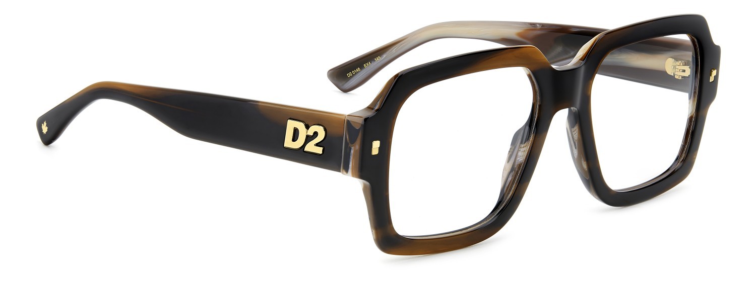 Occhiali da vista Dsquared2 D2 0148 108865 EX4 colore brown horn forma quadrato 