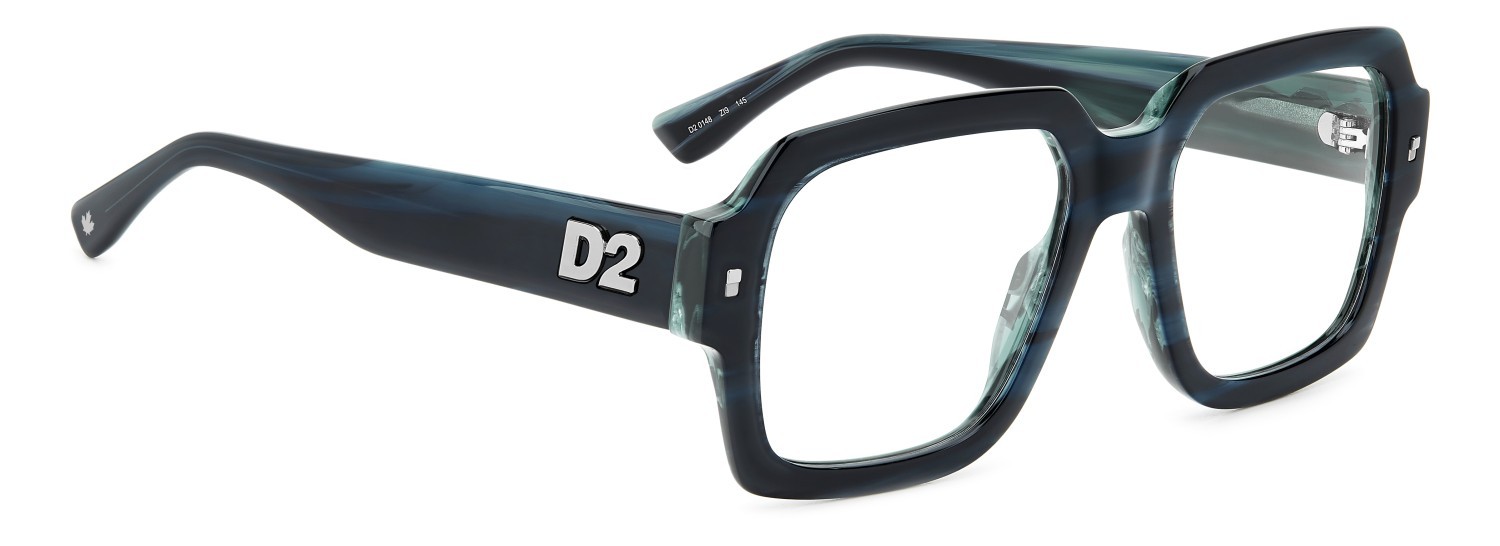 Occhiali da vista Dsquared2 D2 0148 108865 ZI9 colore teal forma quadrato 