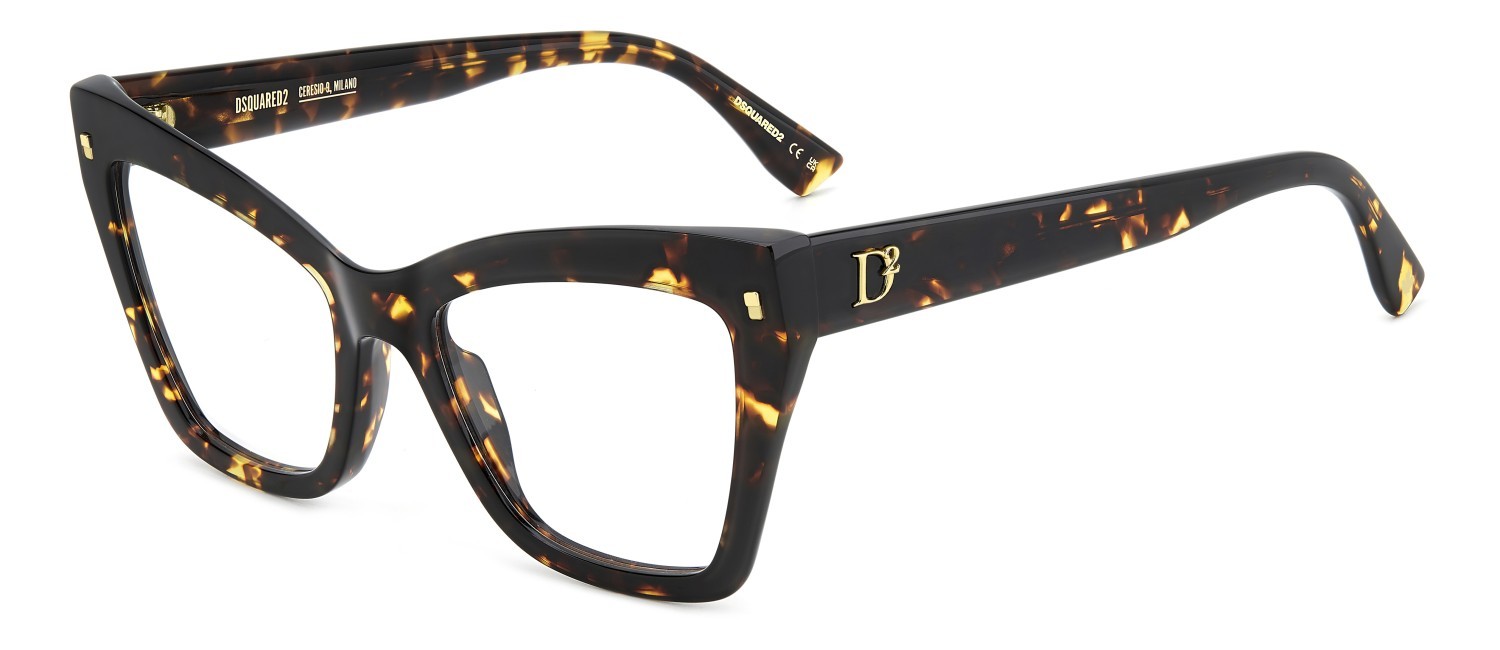 Occhiali da vista Dsquared2 D2 0152 108867 086 colore havana forma rettangolare 
