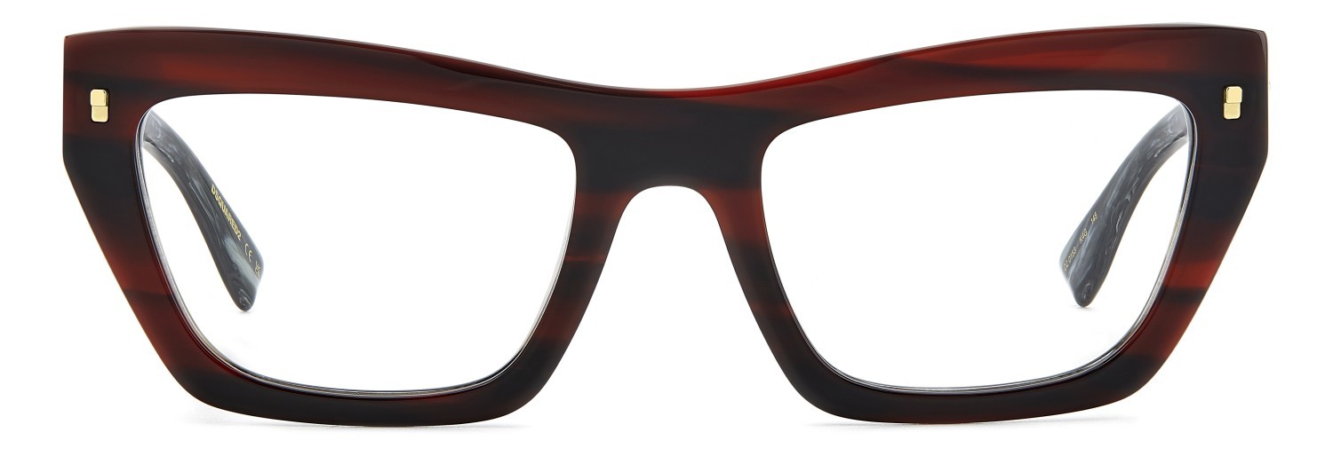 Brillen Dsquared2 D2 0153 108868 K4G farbe burgundy horn form rechteckig 