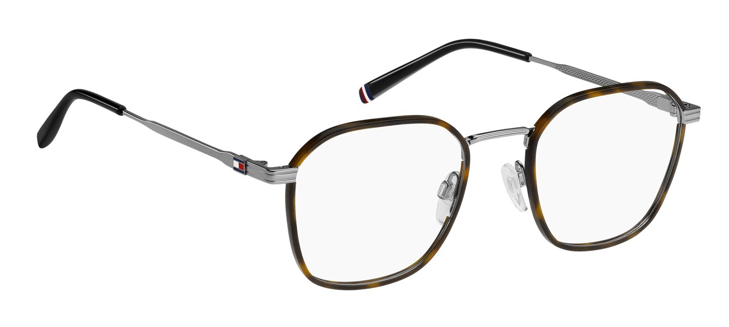 Occhiali da vista Tommy Hilfiger Th 2136 108888 31Z colore ruthenium havana forma rettangolare 