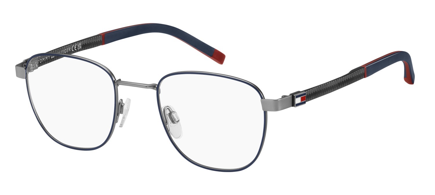 Eyeglasses Tommy Hilfiger Th 2140 108889 KU0 color matte blue ruthenium shape rectangle 