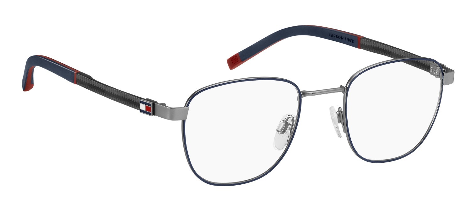 Eyeglasses Tommy Hilfiger Th 2140 108889 KU0 color matte blue ruthenium shape rectangle 
