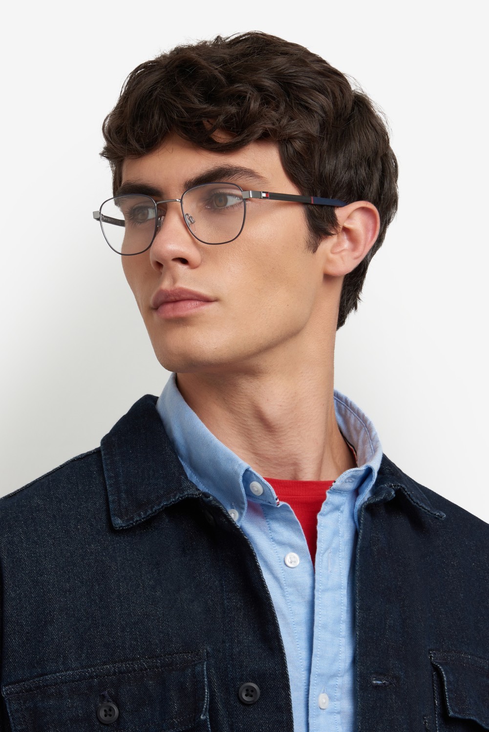 Eyeglasses Tommy Hilfiger Th 2140 108889 KU0 color matte blue ruthenium shape rectangle 