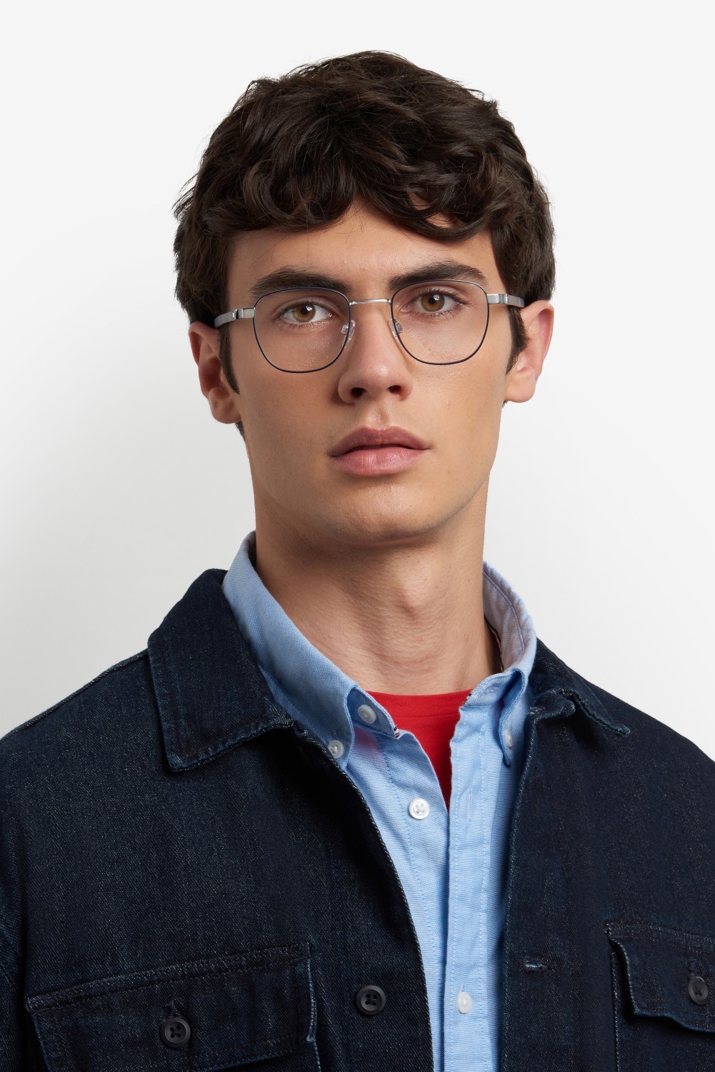 Eyeglasses Tommy Hilfiger Th 2140 108889 KU0 color matte blue ruthenium shape rectangle 