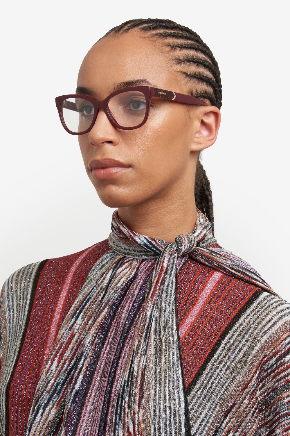 Occhiali da vista Missoni Mis 0190 108896 LHF colore burgundy forma rettangolare 