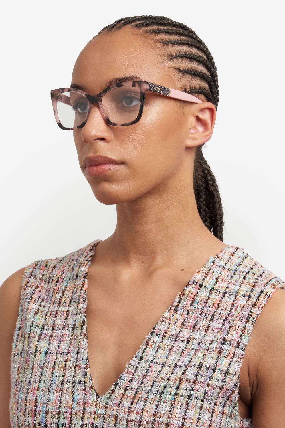 Occhiali da vista Missoni Mis 0191/G 108897 0T4 colore havana pink forma rettangolare 