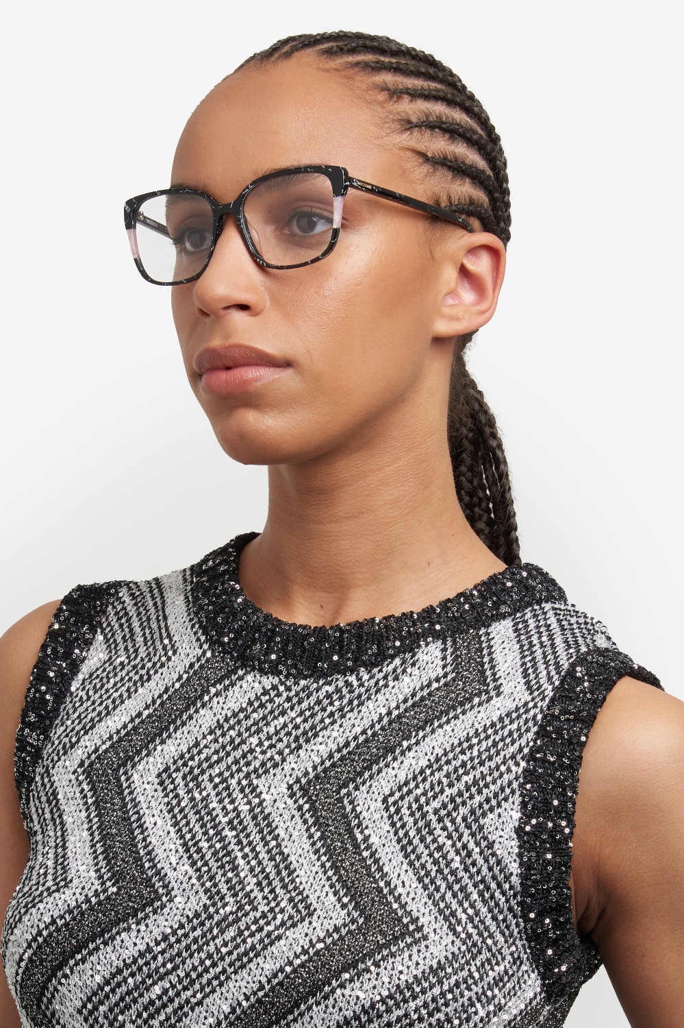 Occhiali da vista Missoni Mis 0201/G 108898 GBY colore black marble forma rettangolare 