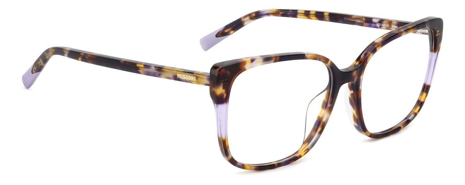 Occhiali da vista Missoni Mis 0201/G 108898 MMH colore havana lilac forma rettangolare 