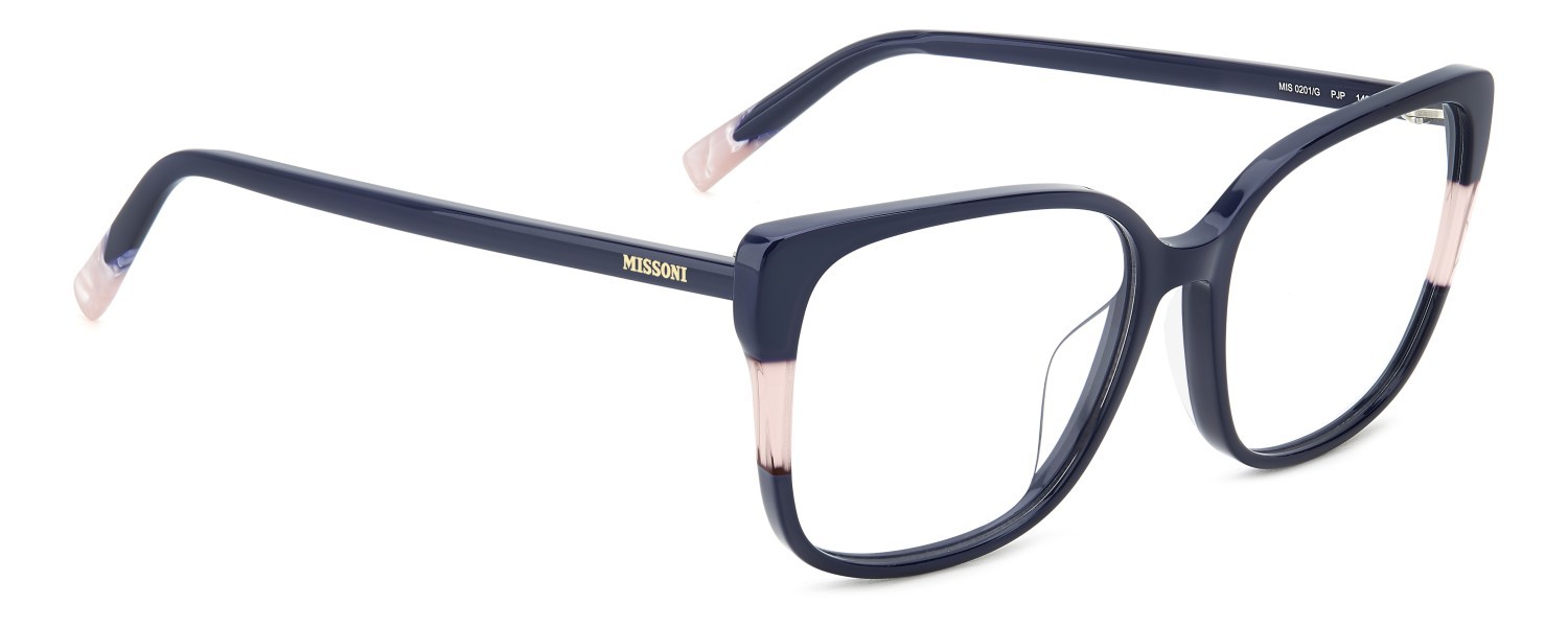 Occhiali da vista Missoni Mis 0201/G 108898 PJP colore blue forma rettangolare 