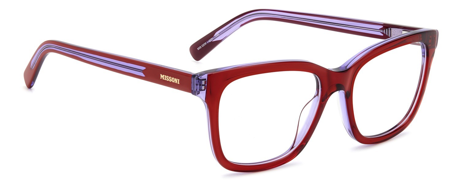 Occhiali da vista Missoni Mis 0209 108900 E2Y colore red violet forma rettangolare 