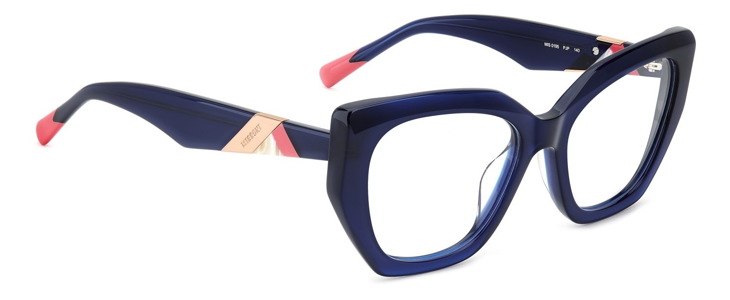 Eyeglasses Missoni Mis 0195/G 108905 PJP color blue shape rectangle 