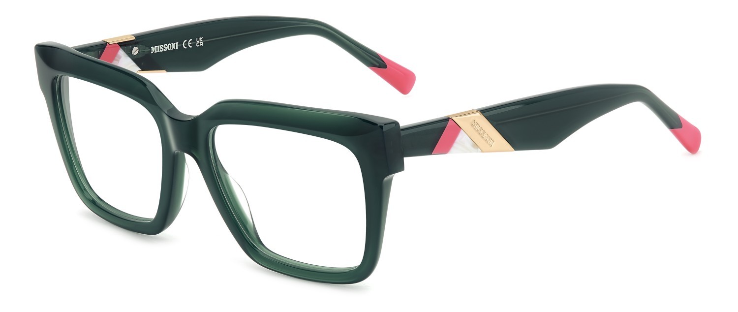 Eyeglasses Missoni Mis 0196 108906 1ED color green shape rectangle 