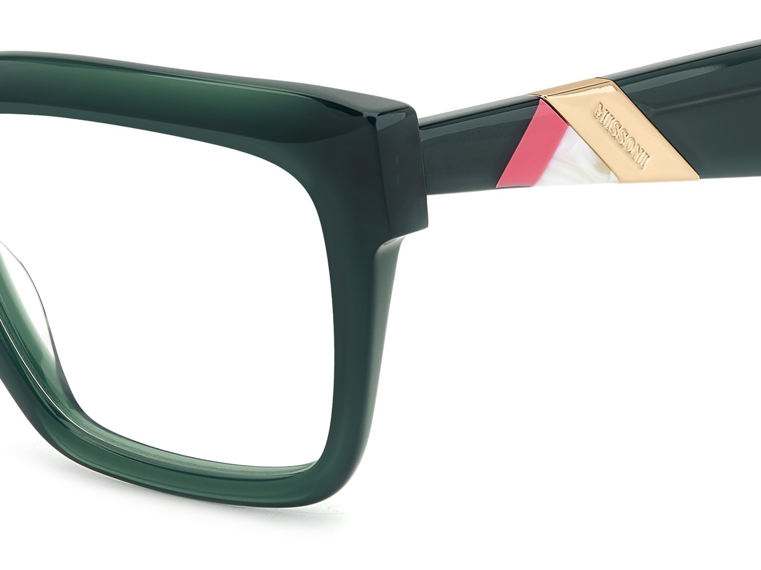Eyeglasses Missoni Mis 0196 108906 1ED color green shape rectangle 