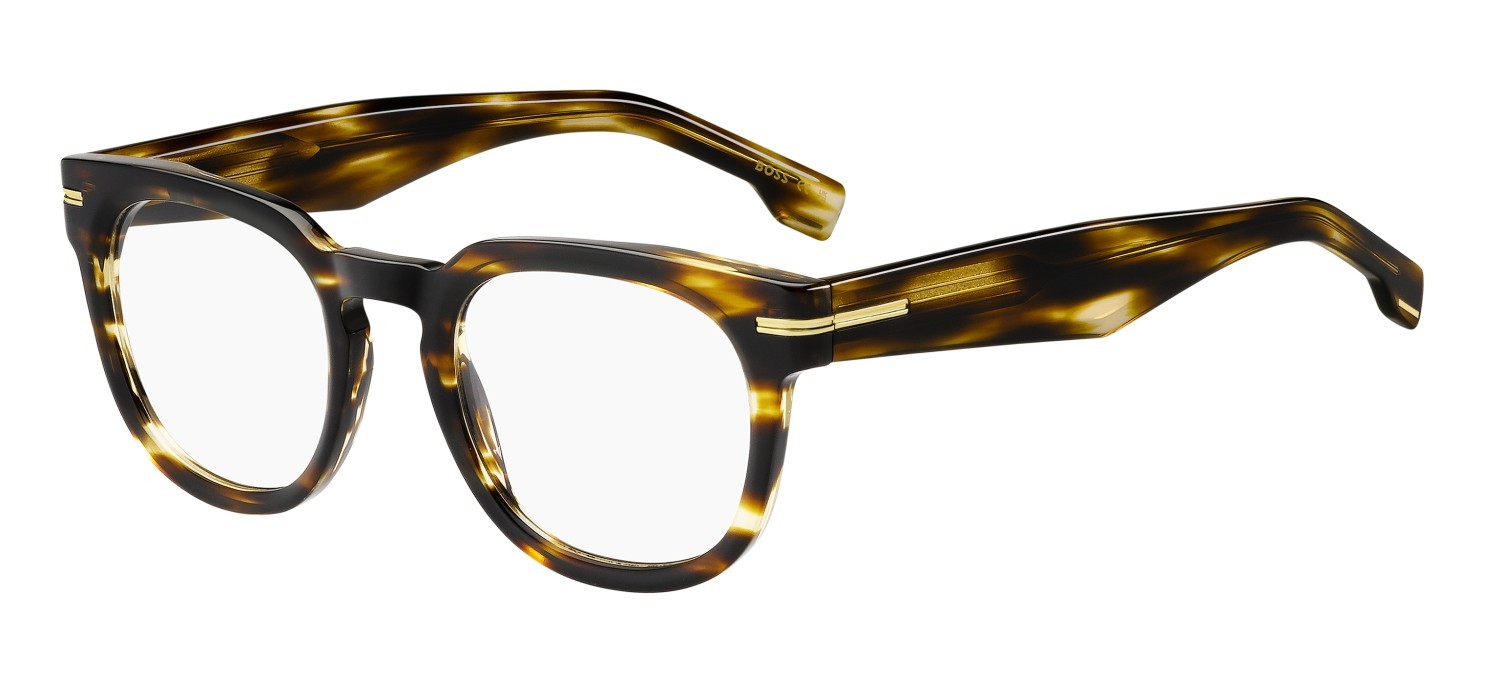 Eyeglasses Hugo Boss 1719 108908 KVI color striped brown shape rectangle 